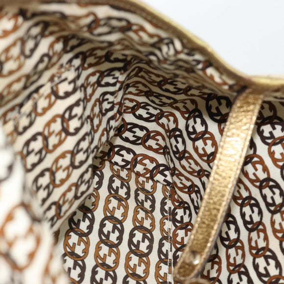 GUCCI GG Canvas Pretty Tote Bag Beige Goud 163805 Auth 182171A