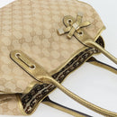 GUCCI GG Canvas Pretty Tote Bag Beige Goud 163805 Auth 182171A-6