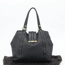 GUCCI GG Canvas Guccissima Tote Bag Leather Black Gold 233607 Auth 182177V-12