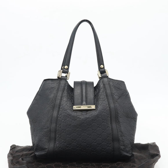 GUCCI GG Canvas Guccissima Tote Bag Leather Black Gold 233607 Auth 182177V