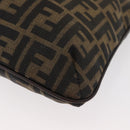 FENDI Zucca Canvas Umhängetasche Schwarz Braun Auth 182178V-16