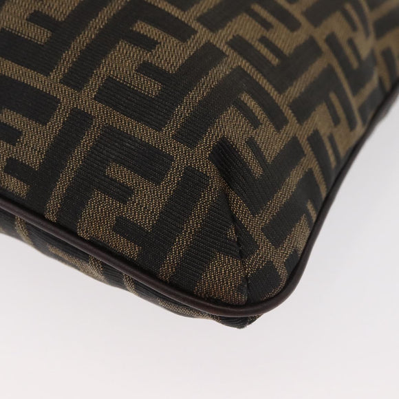 FENDI Zucca Canvas Umhängetasche Schwarz Braun Auth 182178V