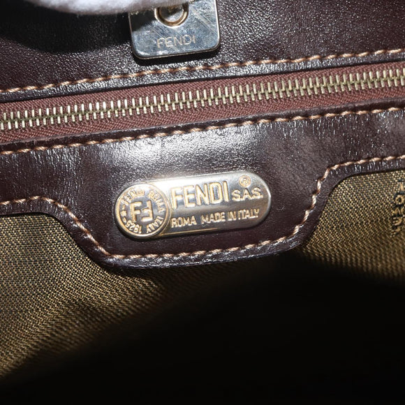FENDI Zucca Canvas Umhängetasche Schwarz Braun Auth 182178V