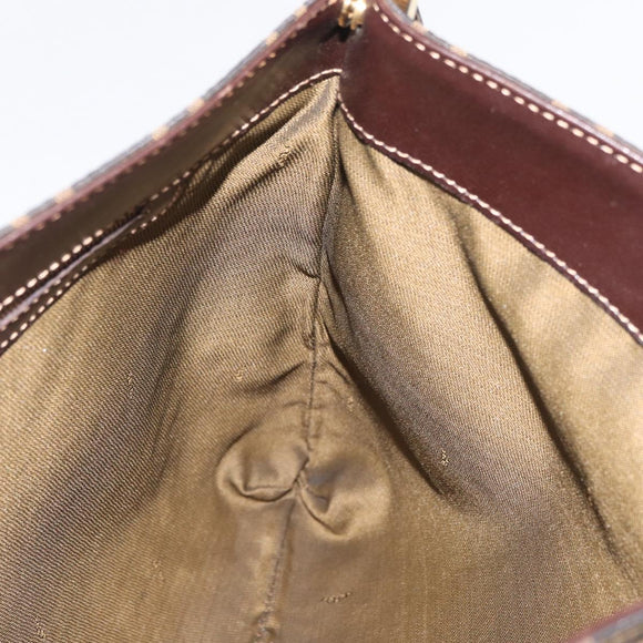 FENDI Zucca Canvas Umhängetasche Schwarz Braun Auth 182178V