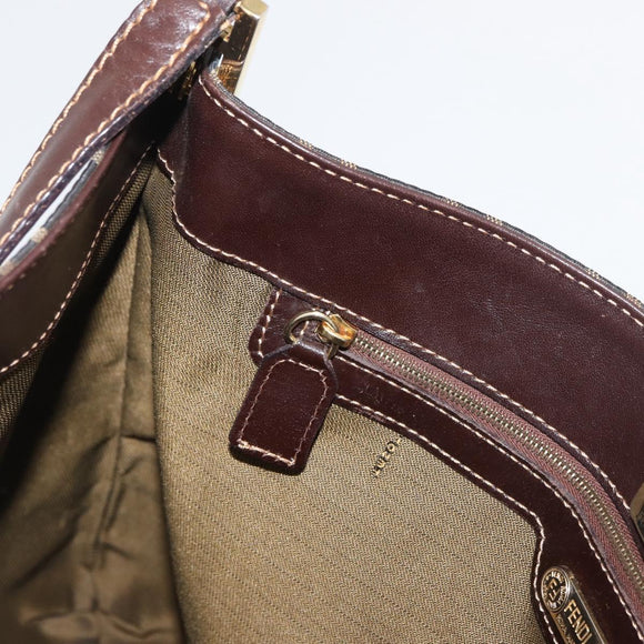 FENDI Zucca Canvas Umhängetasche Schwarz Braun Auth 182178V