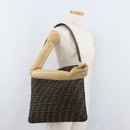 FENDI Zucca Canvas Umhängetasche Schwarz Braun Auth 182178V-23
