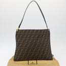 FENDI Zucca Canvas Umhängetasche Schwarz Braun Auth 182178V-12