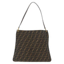 FENDI Zucca Canvas Umhängetasche Schwarz Braun Auth 182178V-2