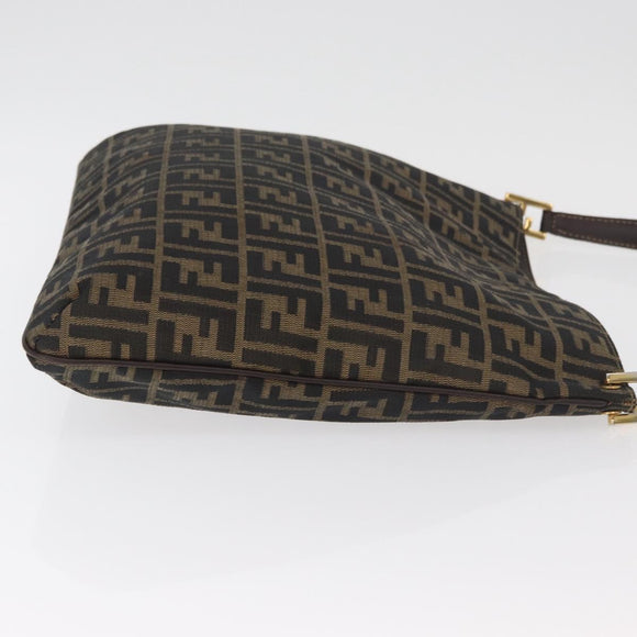 FENDI Zucca Canvas Umhängetasche Schwarz Braun Auth 182178V