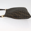FENDI Zucca Canvas Umhängetasche Schwarz Braun Auth 182178V-5