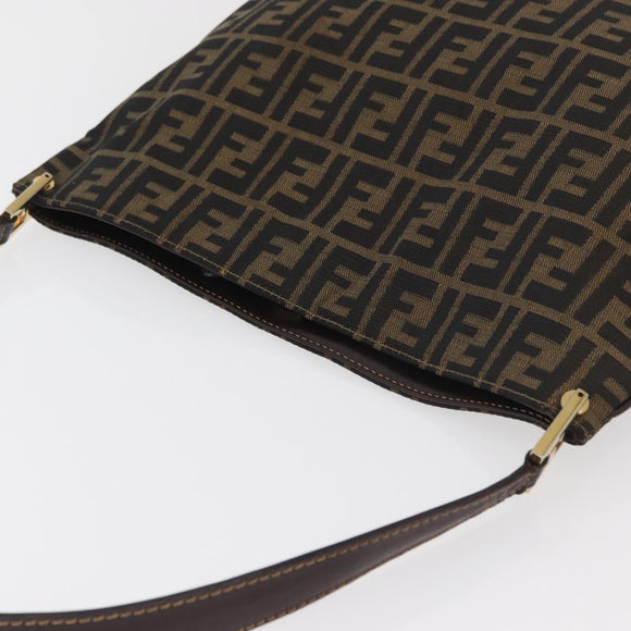 FENDI Zucca Canvas Umhängetasche Schwarz Braun Auth 182178V