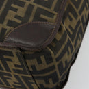 FENDI Zucca Canvas Handtasche Schwarz Braun Auth 182179A-9