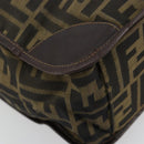 FENDI Zucca Canvas Handtasche Schwarz Braun Auth 182179A-14
