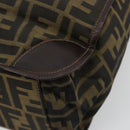 FENDI Zucca Canvas Handtasche Schwarz Braun Auth 182179A-15