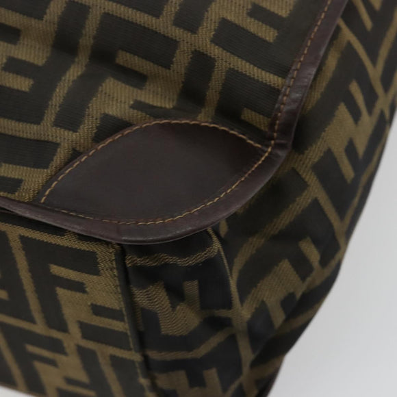 FENDI Zucca Canvas Handtasche Schwarz Braun Auth 182179A
