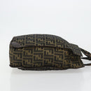 FENDI Zucca Canvas Handtasche Schwarz Braun Auth 182179A-3
