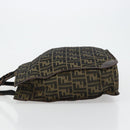 FENDI Zucca Canvas Handtasche Schwarz Braun Auth 182179A-4