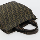 FENDI Zucca Canvas Handtasche Schwarz Braun Auth 182179A-6