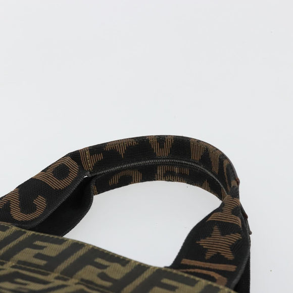 FENDI Zucca Canvas Handtasche Schwarz Braun Auth 182179A