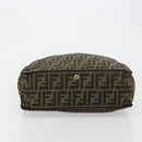 FENDI Zucca Canvas Handtasche Schwarz Braun Auth 182179A-5