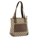GUCCI GG Canvas Tote Bag Beige Silver 019 0402 Auth 182184-1