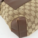 GUCCI GG Canvas Tote Bag Beige Silver 019 0402 Auth 182184-11