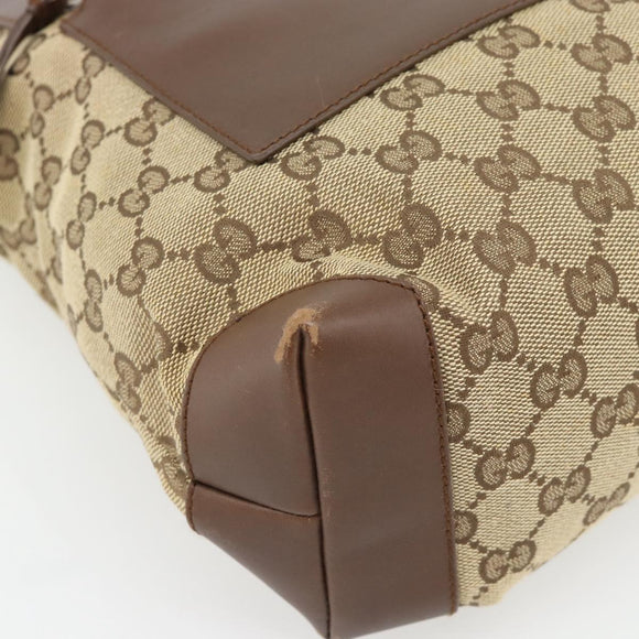 GUCCI GG Canvas Tote Bag Beige Silver 019 0402 Auth 182184