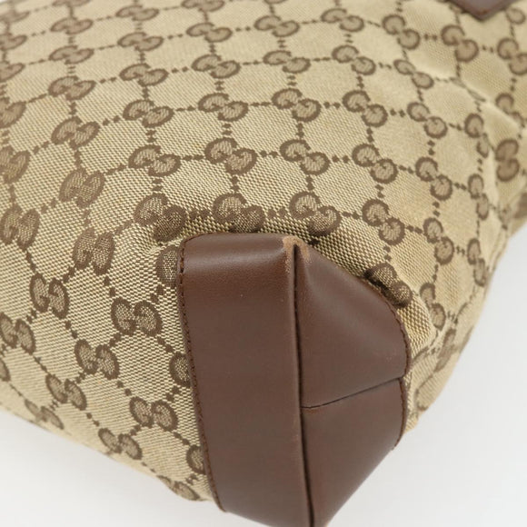 GUCCI GG Canvas Tote Bag Beige Silver 019 0402 Auth 182184
