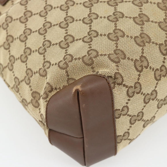 GUCCI GG Canvas Tote Bag Beige Silver 019 0402 Auth 182184