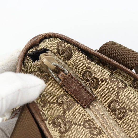GUCCI GG Canvas Tote Bag Beige Silver 019 0402 Auth 182184