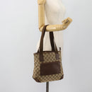 GUCCI GG Canvas Tote Bag Beige Silver 019 0402 Auth 182184-24