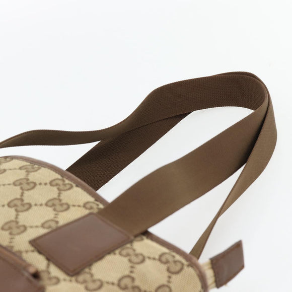 GUCCI GG Canvas Tote Bag Beige Silver 019 0402 Auth 182184