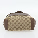 GUCCI GG Canvas Tote Bag Beige Silver 019 0402 Auth 182184-9