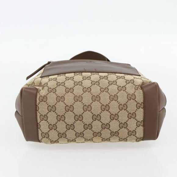 GUCCI GG Canvas Tote Bag Beige Silver 019 0402 Auth 182184