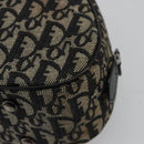 Christian Dior Trotter Canvas Double Saddle Hand Bag Black Silver Auth 182186-12