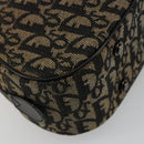 Christian Dior Trotter Canvas Double Saddle Hand Bag Black Silver Auth 182186-13