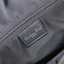 Christian Dior Trotter Canvas Double Saddle Hand Bag Black Silver Auth 182186-16