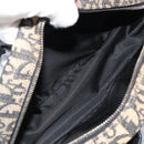 Christian Dior Trotter Canvas Double Saddle Hand Bag Black Silver Auth 182186-17