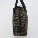 Christian Dior Trotter Canvas Double Saddle Hand Bag Black Silver Auth 182186-4