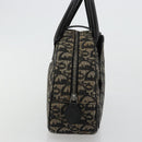 Christian Dior Trotter Canvas Double Saddle Hand Bag Black Silver Auth 182186-5