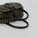 Christian Dior Trotter Canvas Double Saddle Hand Bag Black Silver Auth 182186-7
