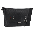 GUCCI GG Canvas Guccissima WebSherry Line Bag Leather Black 246067 Auth 182188A-1