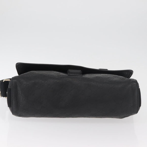 GUCCI GG Canvas Guccissima WebSherry Line Bag Leather Black 246067 Auth 182188A
