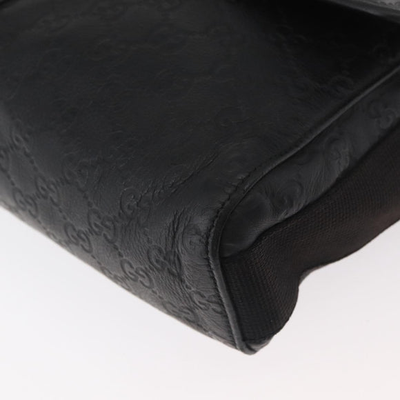 GUCCI GG Canvas Guccissima WebSherry Line Bag Leather Black 246067 Auth 182188A