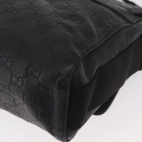 GUCCI GG Canvas Guccissima WebSherry Line Bag Leather Black 246067 Auth 182188A
