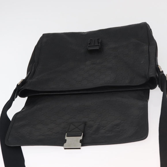 GUCCI GG Canvas Guccissima WebSherry Line Bag Leather Black 246067 Auth 182188A