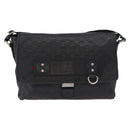 GUCCI GG Canvas Guccissima WebSherry Line Bag Leather Black 246067 Auth 182188A-2
