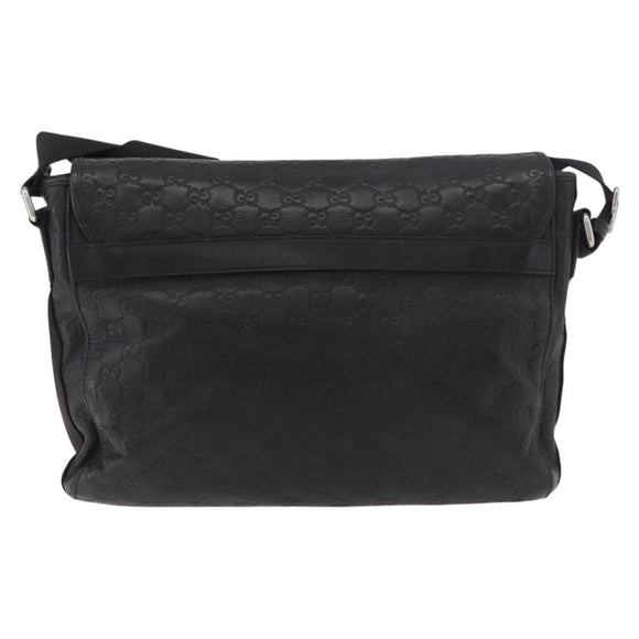 GUCCI GG Canvas Guccissima WebSherry Line Bag Leather Black 246067 Auth 182188A