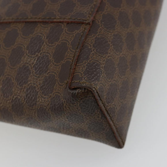 CELINE Macadam Canvas Handtasche PVC Leder Braun Gold Auth 182189