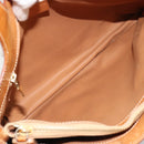 CELINE Macadam Canvas Handtasche PVC Leder Braun Gold Auth 182189-16